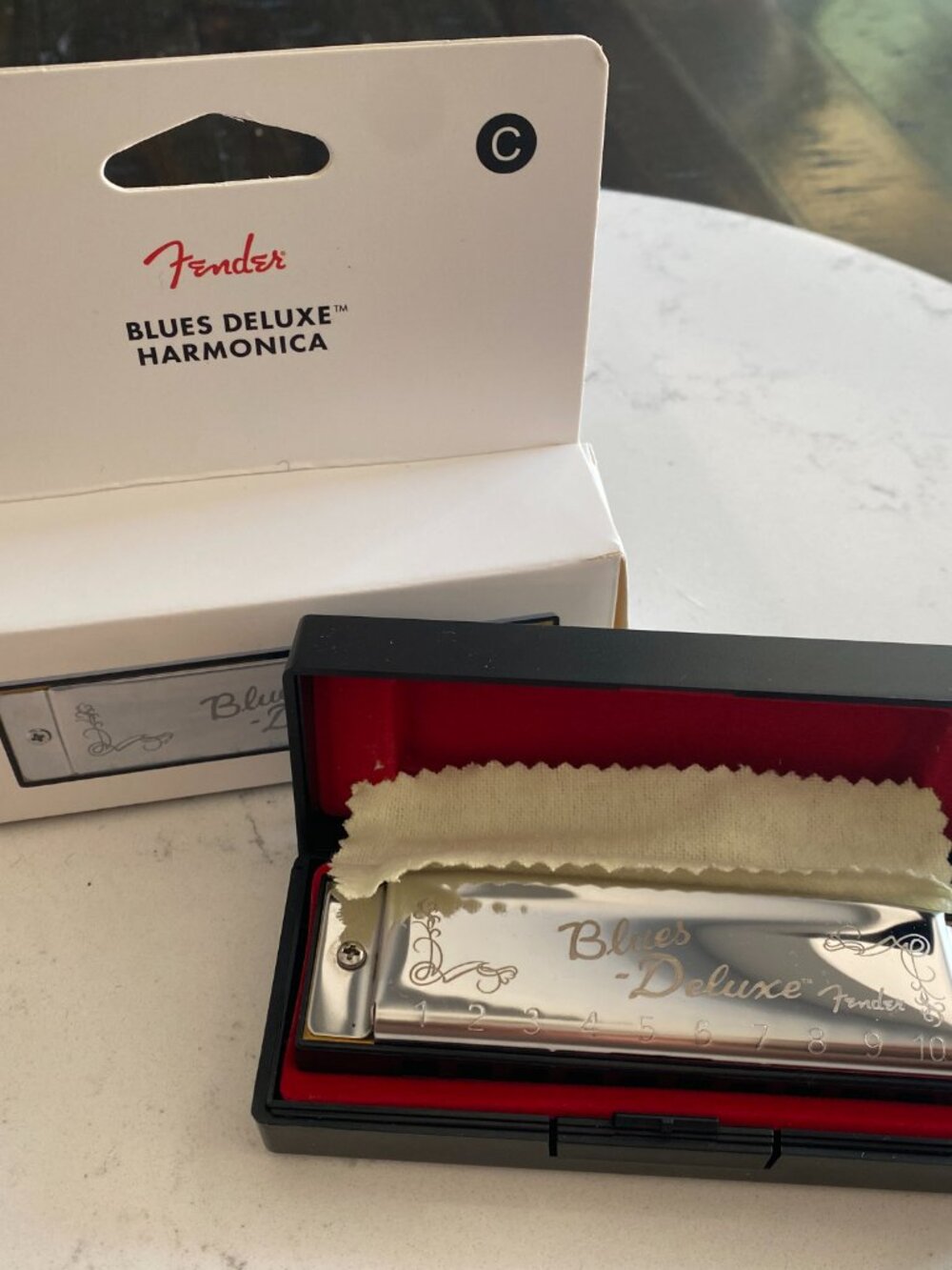 Fender Blues Deluxe Harmonica Key of C 10-Hole Diatonic w/ Case